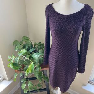 LOFT Eggplant Knit Midi Dress